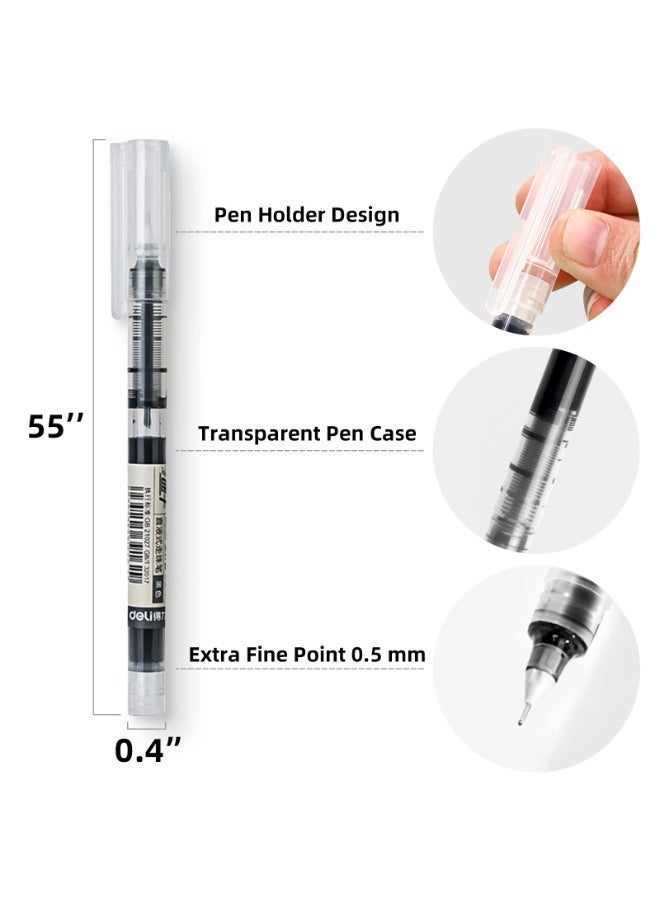 Kaco 12Pcs 0.5mm Waterproof Gel Pens, Black Fast Drying Smooth Writing Pen for School Office Drawing - Image 2