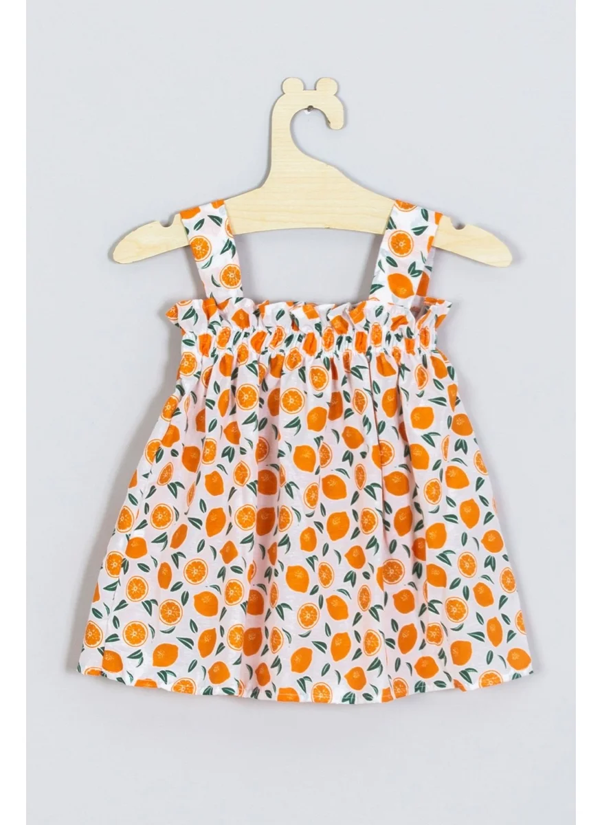 Ada Bebek Çocuk Ada Baby Child Strappy Tangerine Dress 006