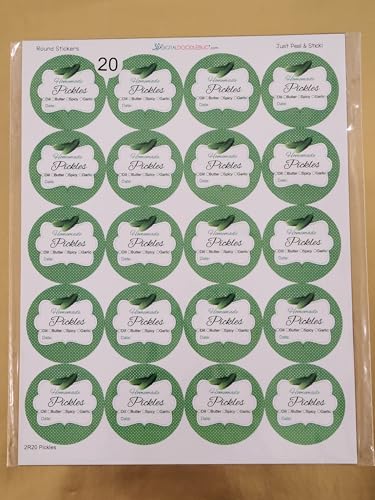 Digitaldoodlebug 1.9 Inch Round Canning Jar Labels Set of 60 Labels (Pickles) - Image 4