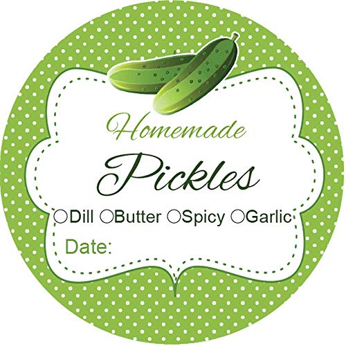Digitaldoodlebug 1.9 Inch Round Canning Jar Labels Set of 60 Labels (Pickles) - Image 1