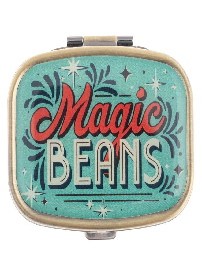 Karma, Chill Pill Organizer Travel Friendly Portable Compact Pill Box, Pill Container to Hold Meds, Vitamins, Supplements for Purse/Pocket, Magic Beans - Image 1