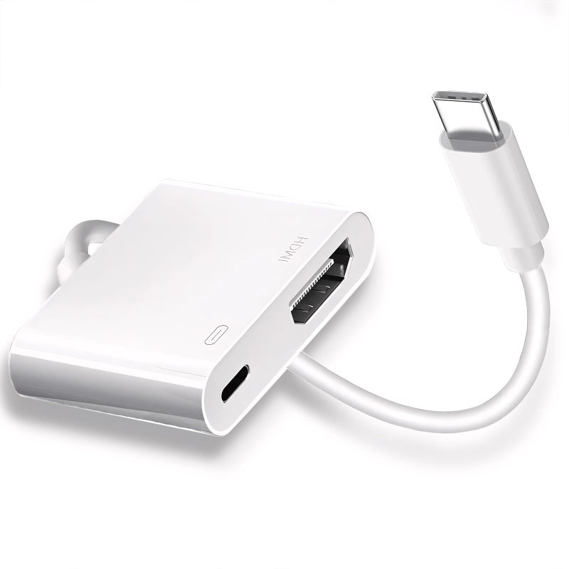 Kinhaly USB C to HDMI for TV, 4K@60Hz Type C to HDMI Adapter with Charging Port, iPhone to Hdmi to USB C Adapter Compatible for iPhone 16/15 Series/iPad Pro/Galaxy/MacBook Pro to HDTV Projector - Image 1