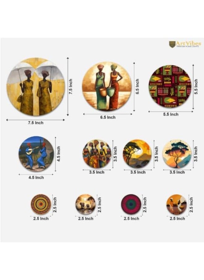 Generic Decorative Wooden Wall Hanging Decoration Item for Home | Office Gift Decor Art Livingroom Bedroom Stylish Modern Artwork Pack of 11 Pieces  - Image 4