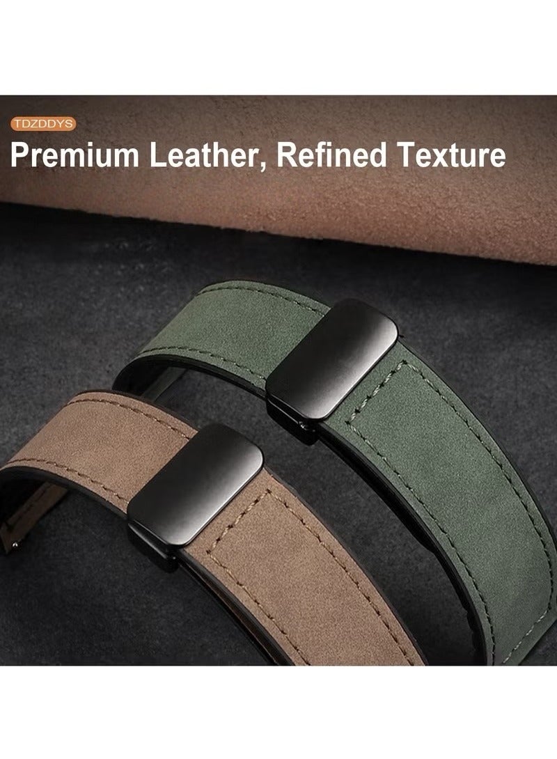 TDZDDYS 22mm Leather Watch Strap with Magnetic Buckle Design, Compatible with Huawei GT3/4 46mm, GT3 Pro, Huawei Watch 3, GT2e, GT2 Pro, GT2 42/46mm, Samsung Galaxy Watch 3 45mm/Gear S3 - Image 5