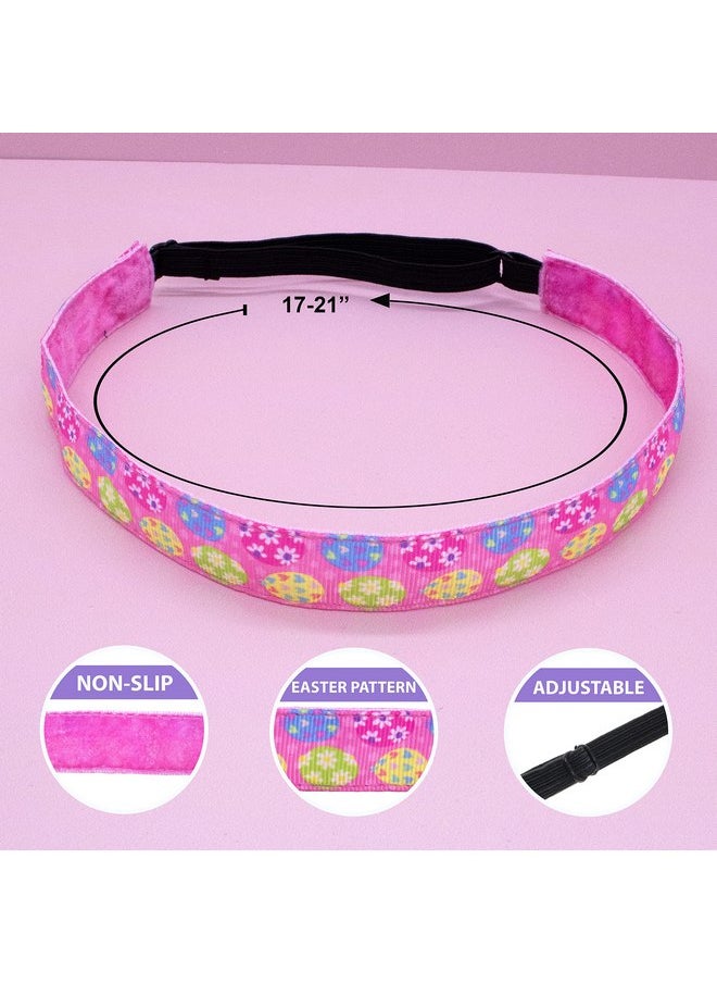 FROG SAC FROG SAC 4 Easter Headbands for Girls, Adjustable No Slip Stretch Elastic Head Band for Kids, Thin Fabric Hair Accessories  - Image 5