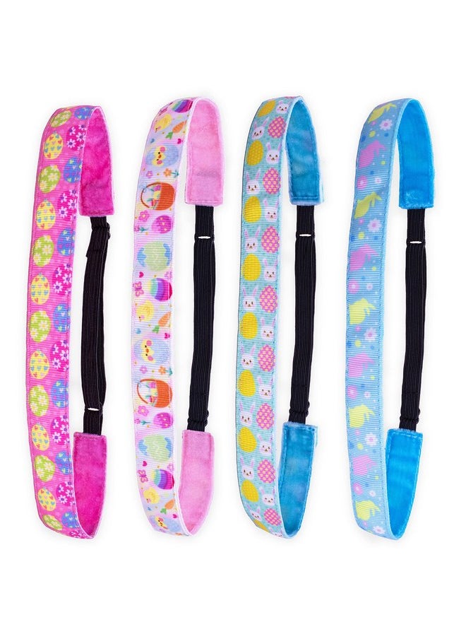 FROG SAC FROG SAC 4 Easter Headbands for Girls, Adjustable No Slip Stretch Elastic Head Band for Kids, Thin Fabric Hair Accessories  - Image 1