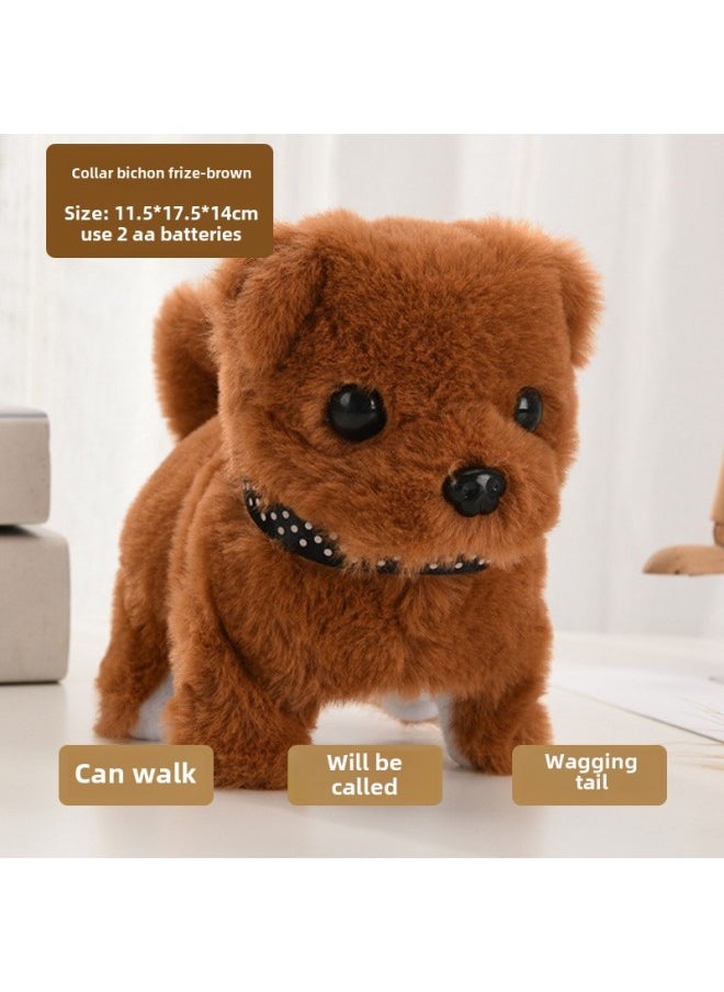 Toy Dog Plush Toy Walking Dog Dog Stall Electronic Puppy-Color:Collar Bichon  - Image 1