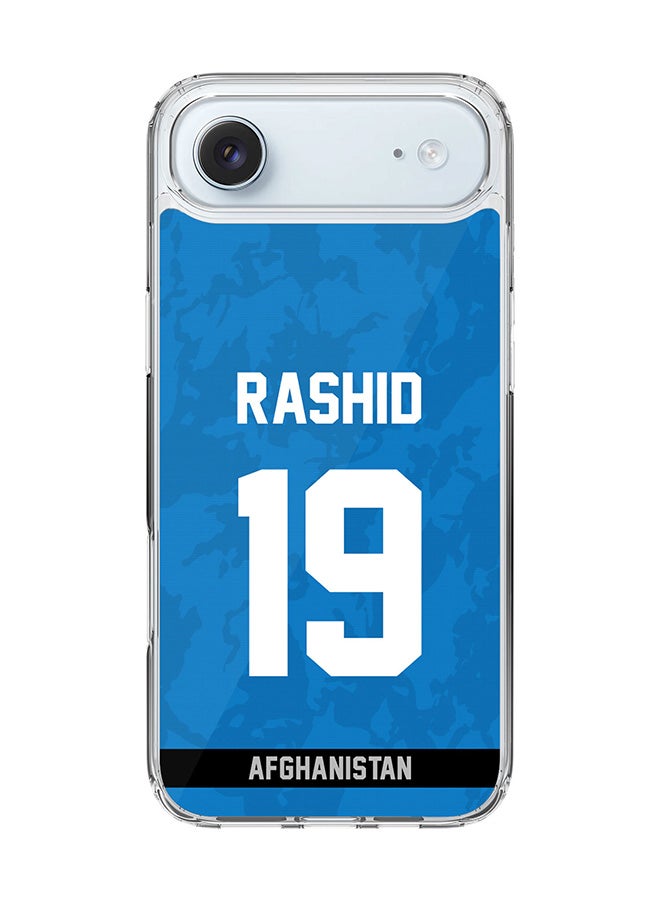 Stylizedd Classic Clear MagSafe Case for iPhone 17 Air , Hybrid Soft Case Flexible Edges Anti Drop TPU PC Gel Thin Transparent Cover [ Designed for iPhone 17 Air ] - Team Afghanistan Rashid Khan, Jersey No 19