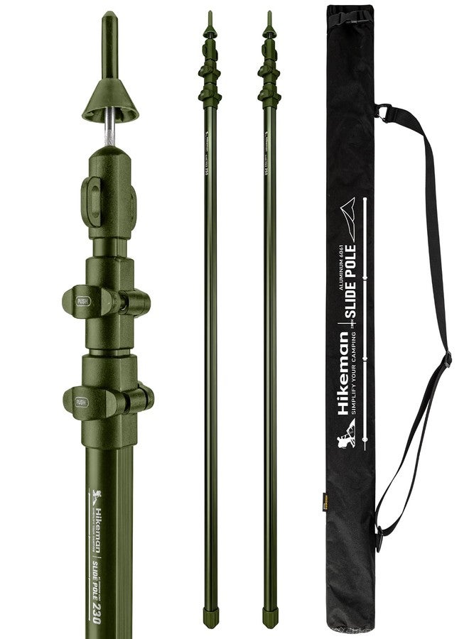 HIKEMAN Tarp Poles-Heavy Duty Aluminum Telescoping Tent Poles - Adjustable Set of 2 for Canopy, Awning and Hiking (2pcs, Army Green) 230cm - Image 1