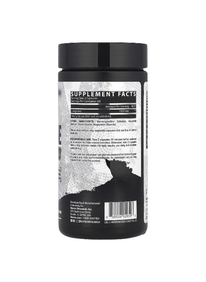 Nutrex Research Nutrex Research, L-Arginine 1000, 1,000 mg, 120 Capsules (500 mg per Capsule)  - Image 2