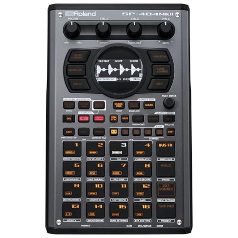 SP-404MKII Creative Sampler and Effector with 16GB Internal Storage, 32-Voice Polyphony and 160 Samples Per Project SP-404MK2 16GB Internal Storage, 32-Voice Polyphony, 160 Samples per Project, 17 Velocity-Sensitive Rgb Pads, OLED Display - Image 1