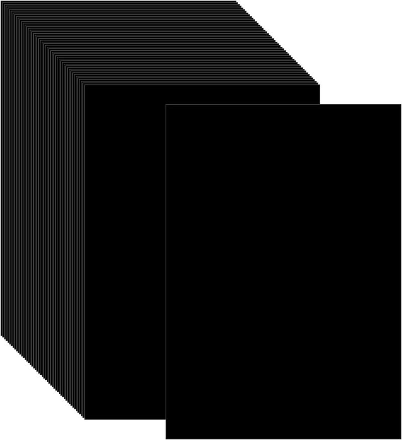20 Sheets Black 8.5 x 11 inch Paper 120 gsm, Construction Paper For Craft Card Making, Invitation, Printing, Drawing Scrapbooking Supplies
