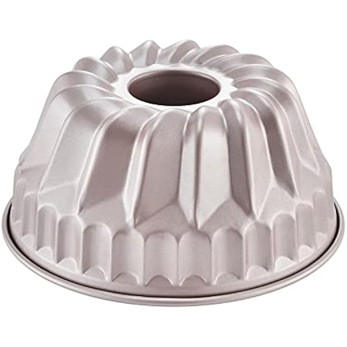 شيف ميد Bundt كعكة Pan 65 بوصة غير لاصقة دوامة على شكل Kugelhopf Bakeware للفرن ووعاء الخبز الفوري الشمبانيا الذهبية - Image 1