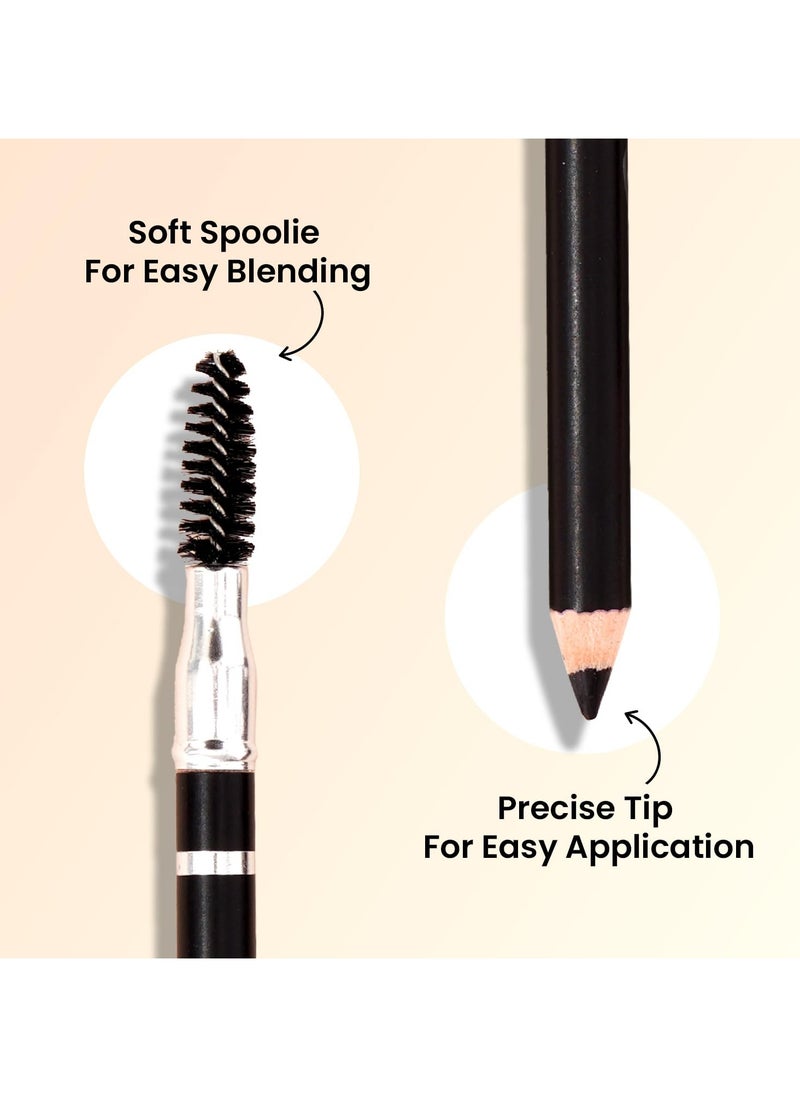 SWISS BEAUTY Eyebrow Definer Pencil With Spoolie | Smudge Proof, Waterproof And Pigmented Eyebrow Pencil |Shade - Deep Brown, 1.5Gm  - Image 5
