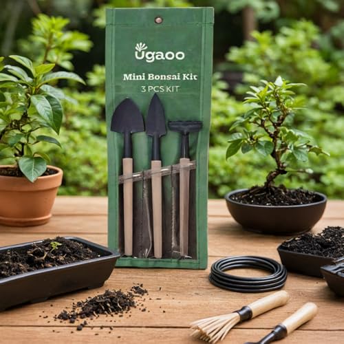 UGAOO Premium Mini Bonsai Tool Set - Heavy Duty Gardening Rake, Mini & Wide Spade - Image 1