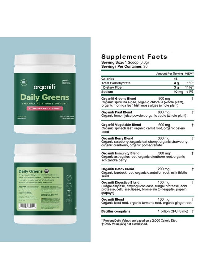 Organifi Organifi Daily Greens - Everyday Nutrition and Support - Greens Powder for Energy, Digestion, and Immunity, 30 Servings - Image 2