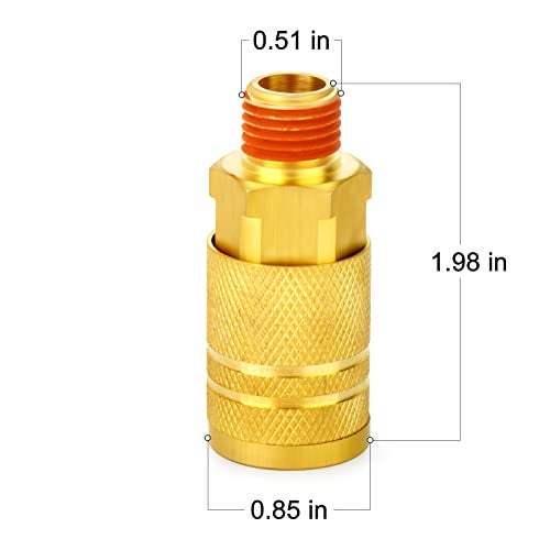ChillWaves 1/4-Inch Brass Male Industrial Coupler,1/4" NPT Male 6-Ball Quick Connect Air Coupler Air Hose Fittings(12-PACK) - Image 2