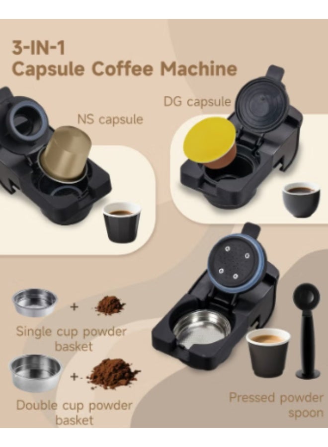 BOMIDI 3-in-1 Capsule Coffee Machine – Compatible with Nespresso, Dolce Gusto, and Ground Coffee – 20 Bar High-Pressure Espresso Maker with Touch Control Panel, Self-Cleaning Function, LED Indicators, 700ML Removable Water Tank – CM01 - Image 4