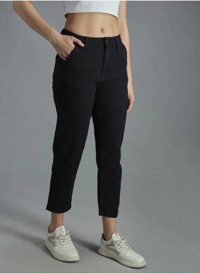 HIGH STAR Women Black Straight Fit High-Rise Stretchable Jeans  - Image 5