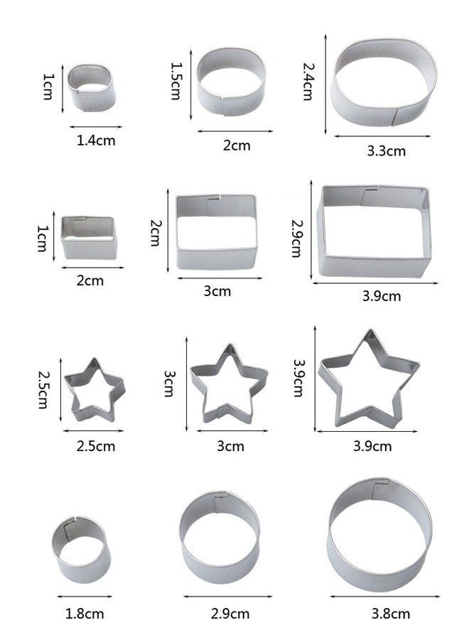 وهاواي Mini Cookie Biscuit Cutter Set 24pcs Stainless Steel Mini Geometric Shaped, Heart, Star, Flower Mold Biscuit Set Baking Dessert and Cake Decoration Metal Cookie Cutters for Pastry  - Image 2