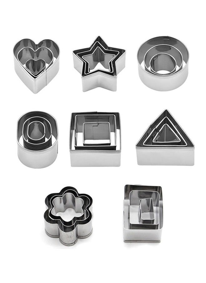 وهاواي Mini Cookie Biscuit Cutter Set 24pcs Stainless Steel Mini Geometric Shaped, Heart, Star, Flower Mold Biscuit Set Baking Dessert and Cake Decoration Metal Cookie Cutters for Pastry  - Image 5