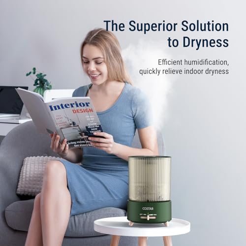 COSTAR Humidifier for Room Moisture, Whisper-Quiet 4.2 Litres Cool Mist Ultrasonic Humidifier with Large Capacity Water Tank Humidity, Top Fill, Auto-Shut off, Cold & Cough Relief (Green) - Image 2