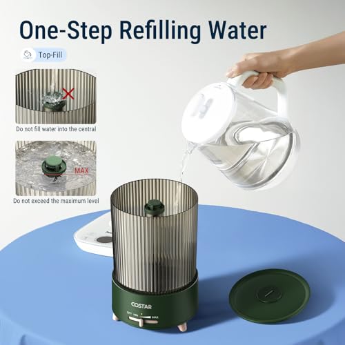 COSTAR Humidifier for Room Moisture, Whisper-Quiet 4.2 Litres Cool Mist Ultrasonic Humidifier with Large Capacity Water Tank Humidity, Top Fill, Auto-Shut off, Cold & Cough Relief (Green) - Image 4