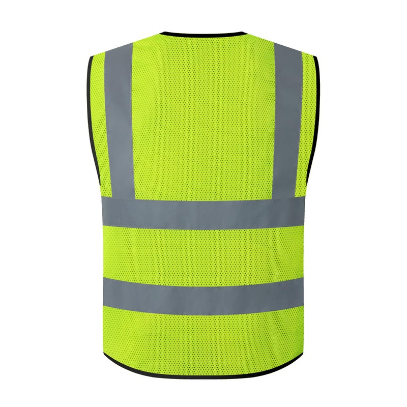 ASIPHITU Reflective Safety Vest for Men Women High Visibility Construction Work Vest with Pockets and zipper front Hi Vis Security Vest with Reflective Strips Meets ANSI/ISEA Standard (AP1-Yellow-L) - Image 2