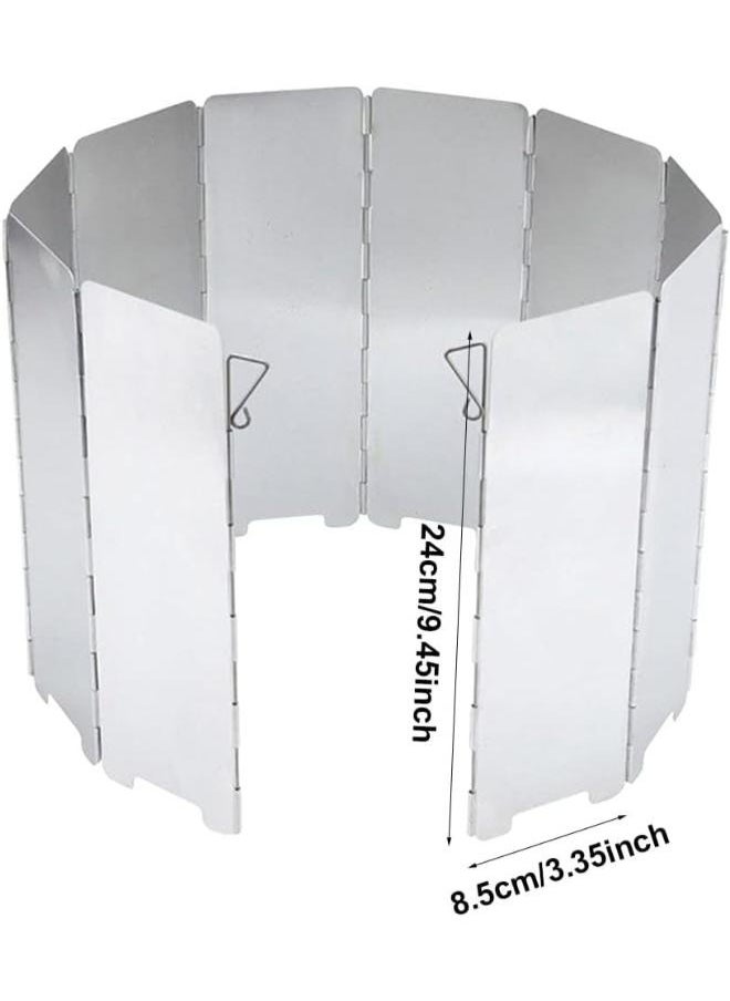 Generic Aluminum Folding Windshield with 10 Plates for Camping Stove with Drawstring Bag for Outdoor Cooking | Outdoor Camping Windshield | Camping Windshield with Removable Plates  - Image 2
