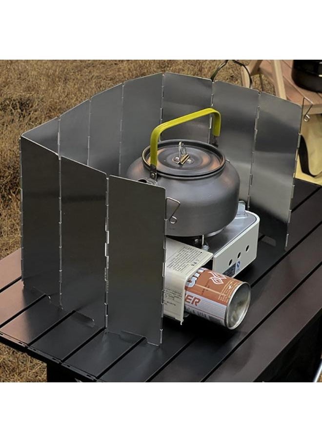 Generic Aluminum Folding Windshield with 10 Plates for Camping Stove with Drawstring Bag for Outdoor Cooking | Outdoor Camping Windshield | Camping Windshield with Removable Plates  - Image 4