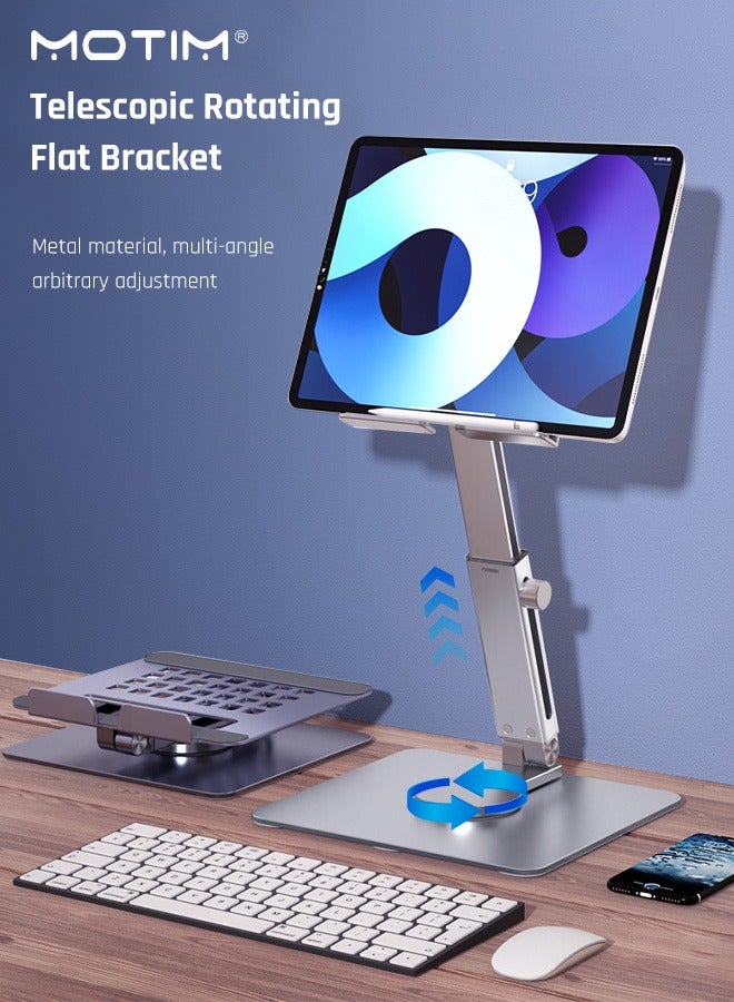 موتيم حامل كمبيوتر محمول قابل للتعديل مع قاعدة دوارة 360 درجة، حامل كمبيوتر محمول مريح للكمبيوتر المحمول حتى 18 بوصة، عمود دوار مزدوج، حامل كمبيوتر محمول قابل للطي بالكامل لسهولة التخزين، يناسب معظم أجهزة الكمبيوتر المحمول مقاس 10-17 بوصة - Image 5