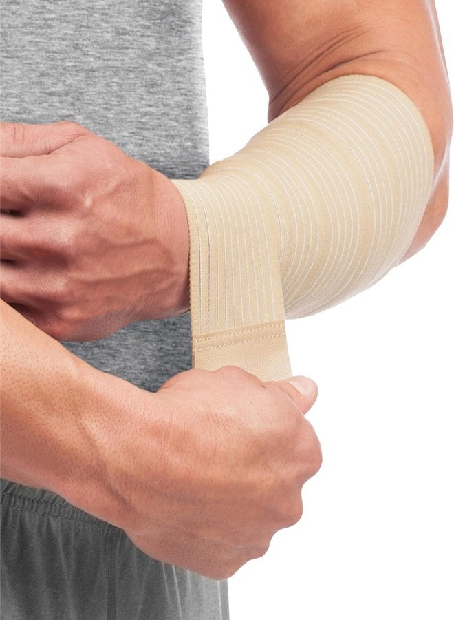 FITPUT ضمادة ضغط مرنة طويلة للغاية للركبة من FITPUT، قطعتان، لدعم الساقين، التهاب اللفافة الأخمصية، تثبيت الأربطة، آلام المفاصل (بيج)، التهاب المفاصل - Image 4