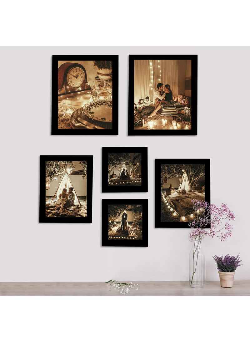 Art Street Art Street Set of 6 Individual Black Wall Photo Frames Wall Picture Frame ||Mix Size||2 Units 5x5, 2 Units 6X8, 2 Units 8x10 inches||  - Image 1