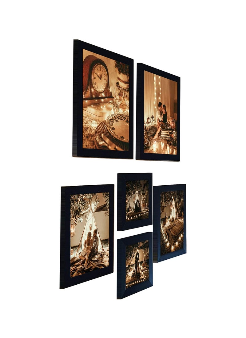 Art Street Art Street Set of 6 Individual Black Wall Photo Frames Wall Picture Frame ||Mix Size||2 Units 5x5, 2 Units 6X8, 2 Units 8x10 inches||  - Image 2