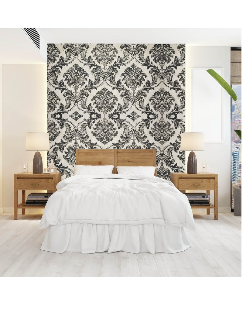 MAF Wallpaper MAF Wallpaper IWB0414 Classic Vintage Floral Wallpaper , European Style Wallpaper for living room, bedroom, Hotels, Restaurants, Spa Room..& more - Black  - Image 1