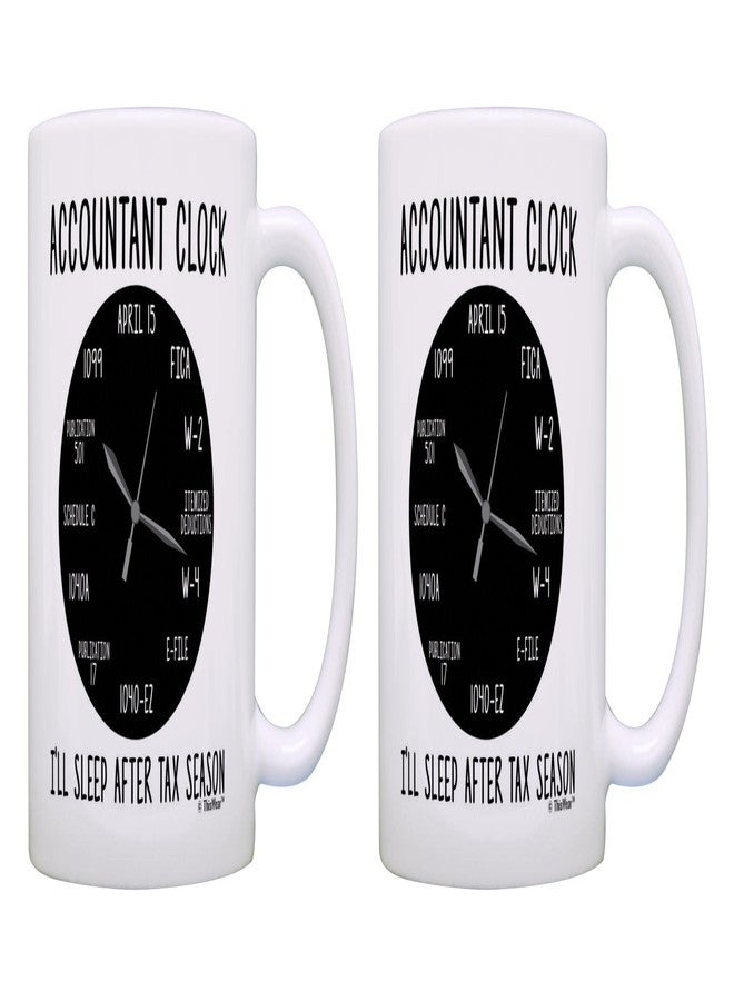 ThisWear Accountant Gifts Accountant Clock CPA Gifts for Women Bookkeeper Gift for Men 2 Pack 11oz Ceramic Coffee Mug Set - Image 1
