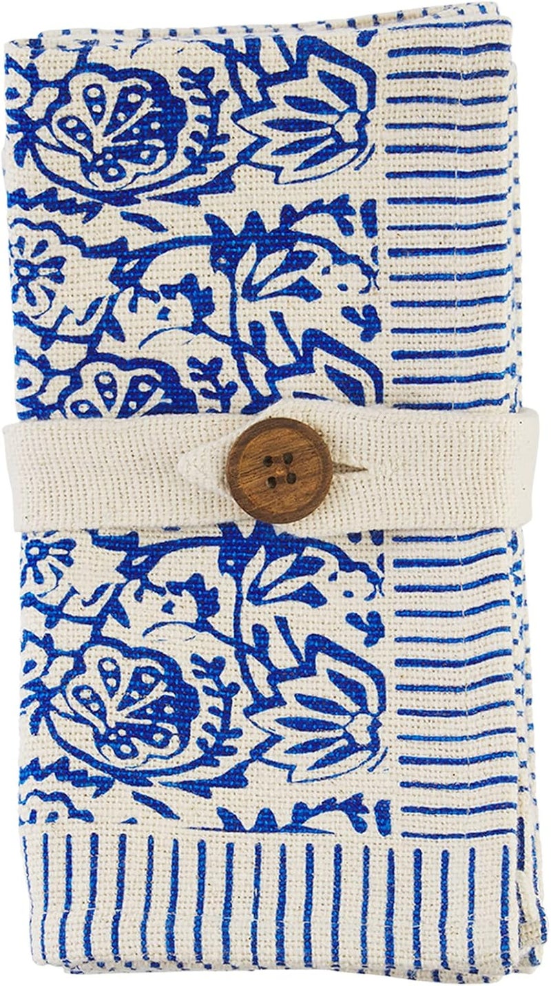 Mud Pie Floral Indigo Napkin Set Blue 18 x 18 - Image 1