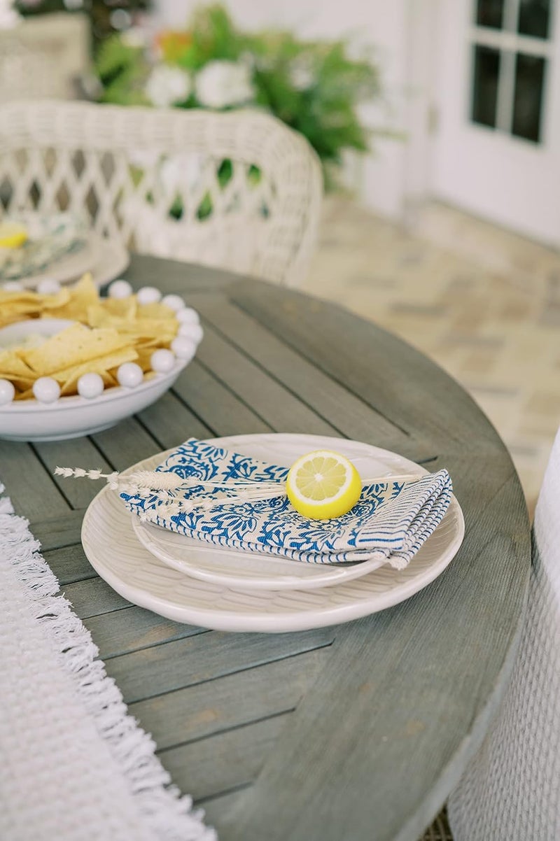 Mud Pie Floral Indigo Napkin Set Blue 18 x 18 - Image 5