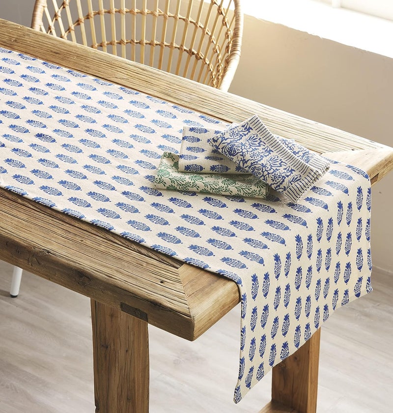 Mud Pie Floral Indigo Napkin Set Blue 18 x 18 - Image 4