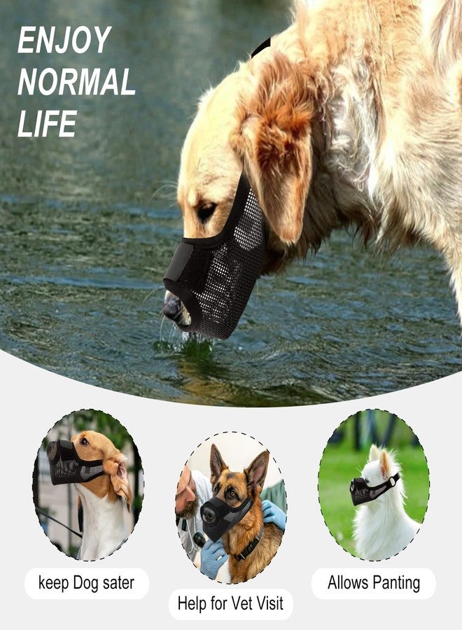 ECOSEAO Soft Dog Muzzle Breathable Mesh Muzzle for Labrador Retriever Small Medium Sized Dog Mouth Cover (L) - Image 2