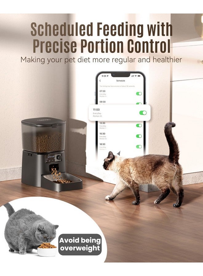 oneisall Automatic Cat Feeder, WiFi Cat Food Dispenser with App Control, Auto Cats Feeder Automatic for Dry Food, Smart Pet Food Dispenser with Portion Control for Small Pets Indoor - Image 3
