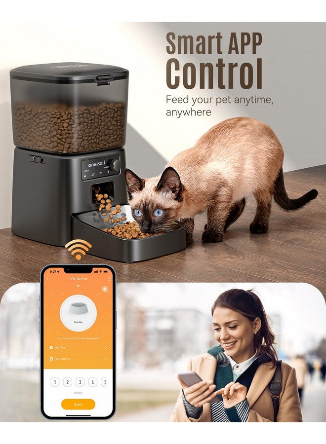 oneisall Automatic Cat Feeder, WiFi Cat Food Dispenser with App Control, Auto Cats Feeder Automatic for Dry Food, Smart Pet Food Dispenser with Portion Control for Small Pets Indoor - Image 2