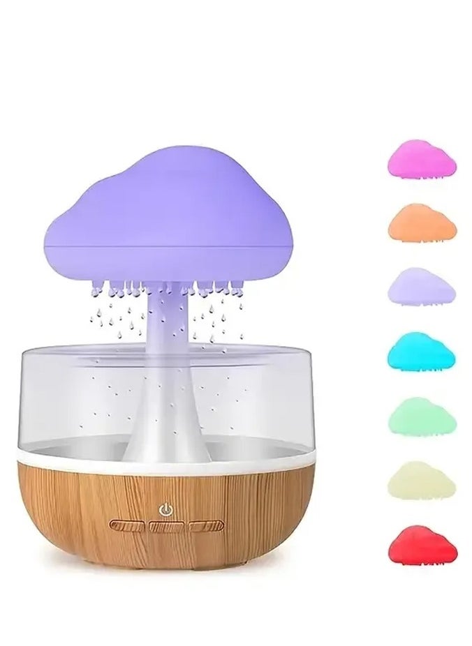 Cloud Rain Air Humidifier with 7 Colors LED Light, Low Noise Creative Shape Aromatherapy Essential Oil Diffuser Mist Maker