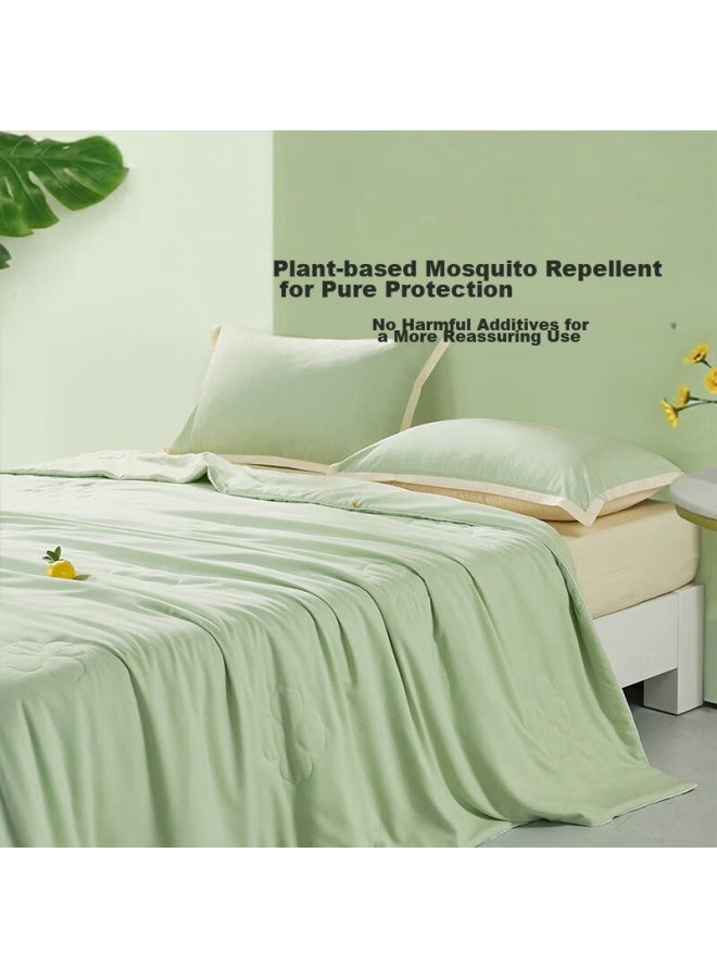Fuanna Mosquito-repellent Plant Summer Cooling Quilt, Double-size Washable Air Conditioning Blanket, 3.6 Jin, 230x229cm - Image 1