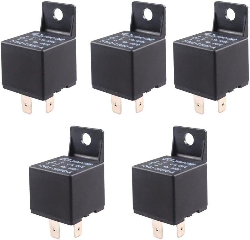 E Support Car Relay 12V 40A SPST 4Pin Switch Automotive Pack of 5 - Image 1