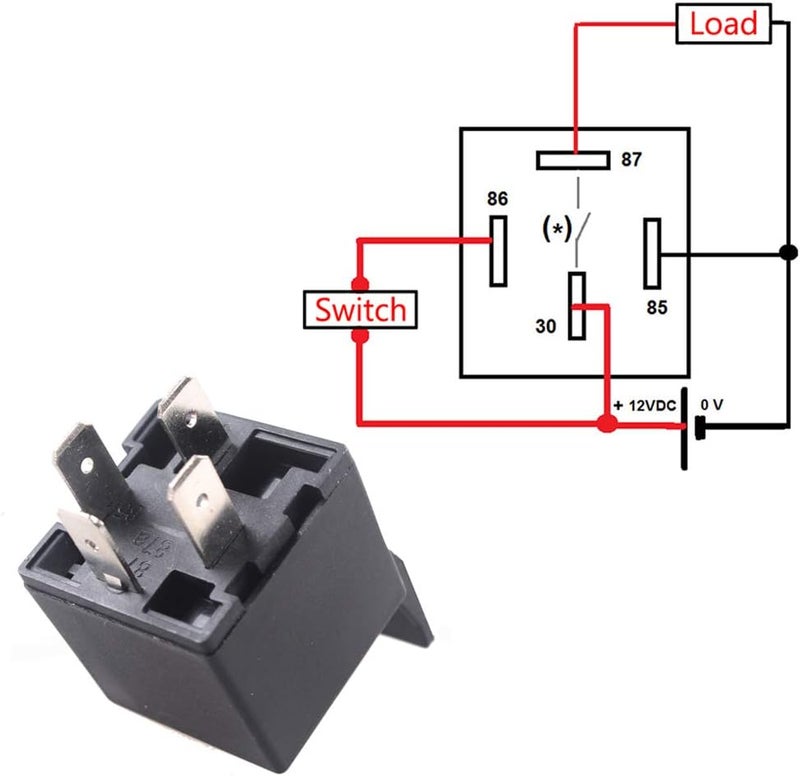 E Support Car Relay 12V 40A SPST 4Pin Switch Automotive Pack of 5 - Image 3