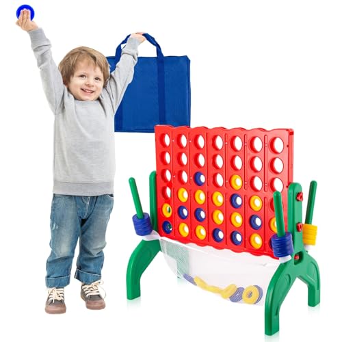 Qrooper 19 Feet Giant 4 in A Row Game Jumbo 4toScore Connect Game Set for Kids Adults Outdoor Yard Lawn Indoor Floor Play Family Game Night Party Board Games Grand Birthday Easter Gifts - Image 1