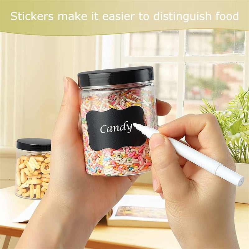 نيو تايملي علب بلاستيكية سعة 8 أونصات مع أغطية – حاويات شفافة للسموم، علب كريم دائرية من البولي إيثيلين تيترافثالات (PET)، تخزين محكم الإغلاق للمطبخ، التوابل، الأطعمة الجافة، كريمات الجسم، صناعة السموم (6 قطع) - Image 4