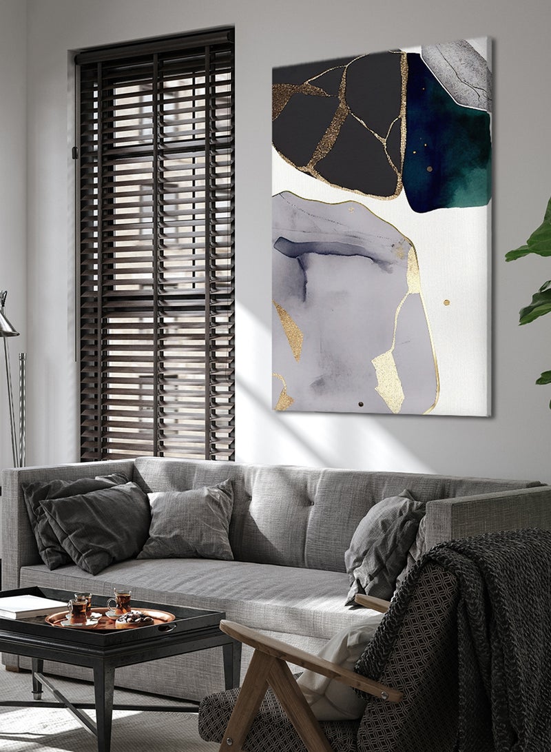 لوحة كانفاس على إطار خشبي بتصميم فن تجريدي - Image 1