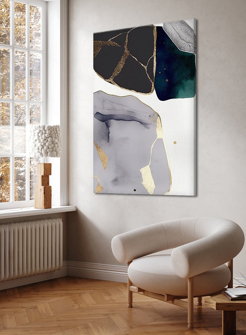 لوحة كانفاس على إطار خشبي بتصميم فن تجريدي - Image 3